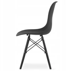 Ensemble Valora : table rectangulaire 120 x 80 cm, style artisanal, + 4 chaises Osaka noires (x4)