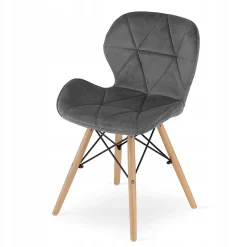 Ensemble Valora : table ronde KOVA 60 noire + 2 chaises WAKO grises (x2)