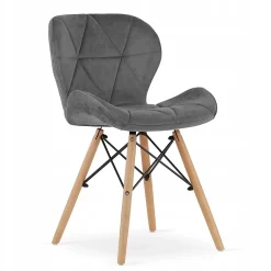 Ensemble Valora : table ronde KOVA 60 noire + 2 chaises WAKO grises (x2)