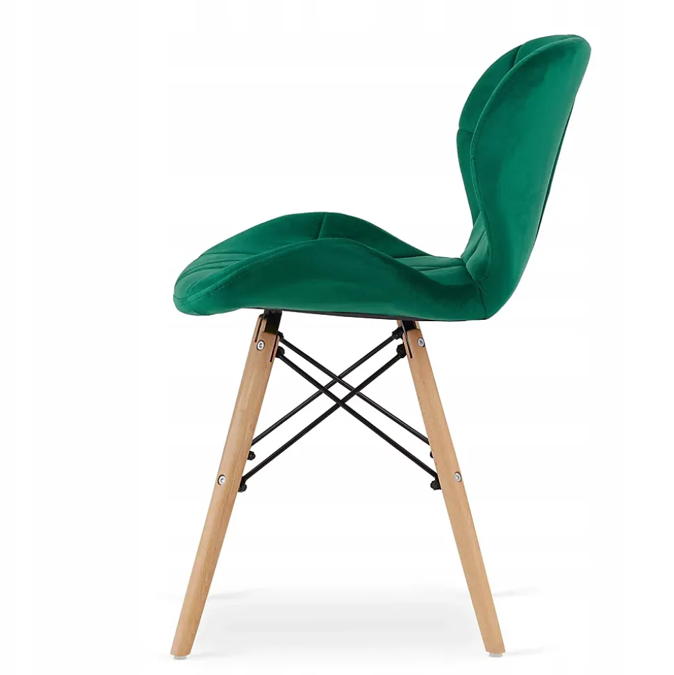 Ensemble Valora : table ronde KOVA 60 noire + 2 chaises WAKO vertes (x2)