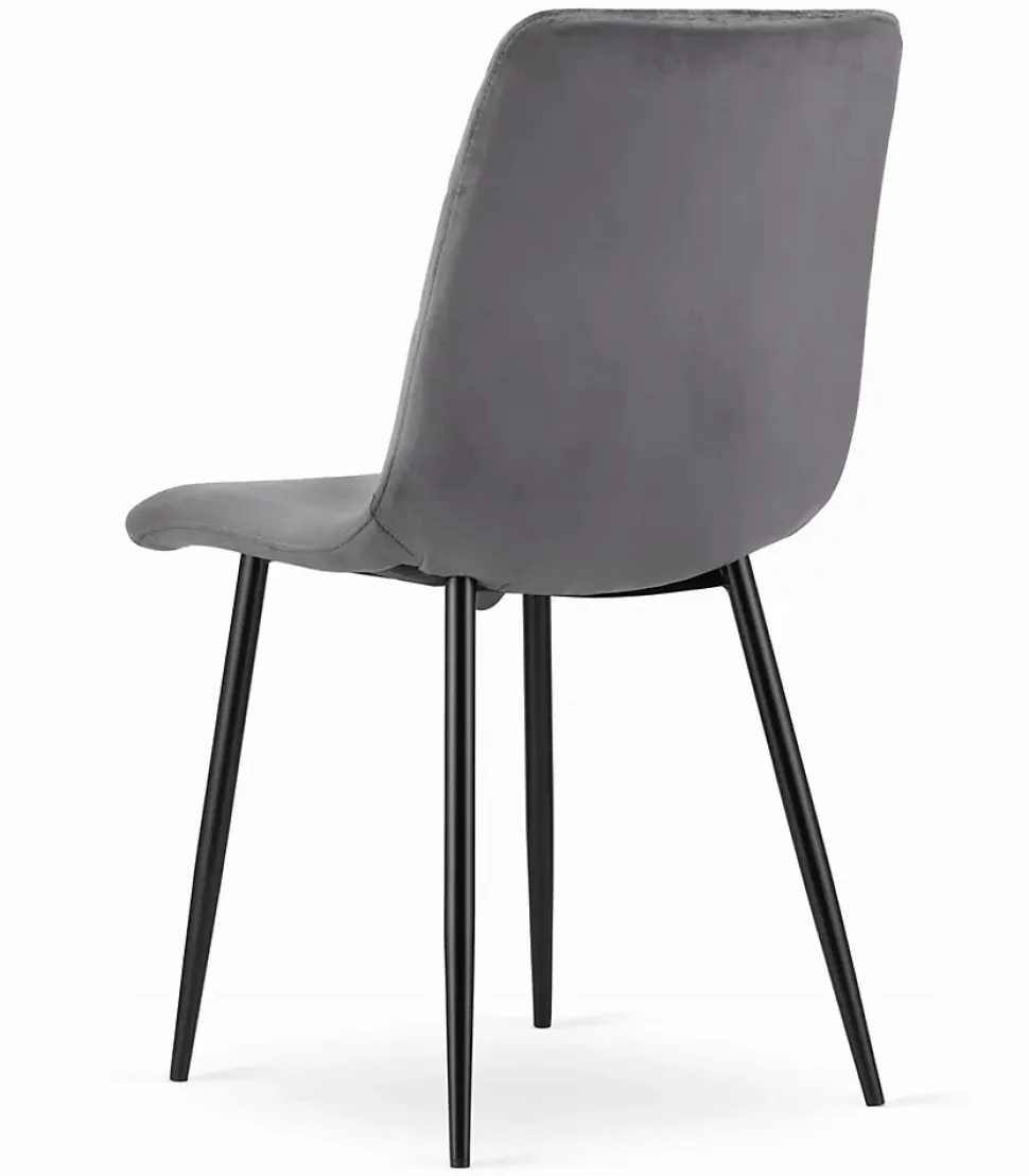 Ensemble Valora KOVA 80 Noir + 4 Chaises Turin Gris Foncé
