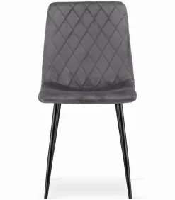 Ensemble Valora KOVA 80 Noir + 4 Chaises Turin Gris Foncé