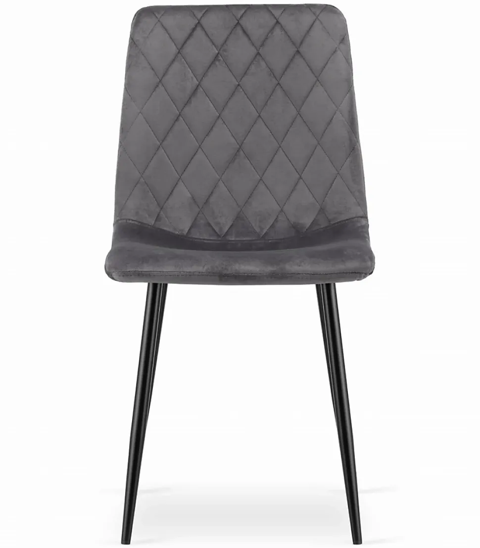 Ensemble Valora KOVA 80 Noir + 4 Chaises Turin Gris Foncé