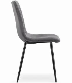Ensemble Valora KOVA 80 Noir + 4 Chaises Turin Gris Foncé