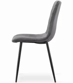 Ensemble Valora KOVA 80 Noir + 4 Chaises Turin Gris Foncé