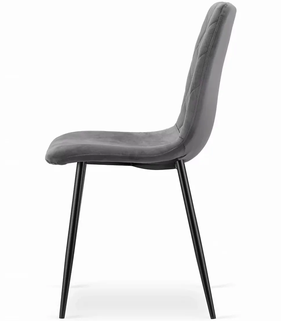 Ensemble Valora KOVA 80 Noir + 4 Chaises Turin Gris Foncé