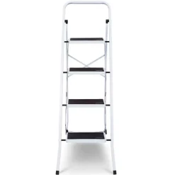 Escabeau marchepied pliable 4 marches antidérapantes avec garde corps