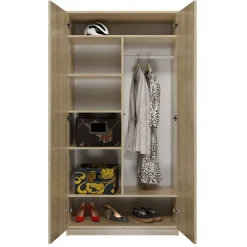 ESME - Armoire double style scandinave chambre à coucher - 90x50x180 - 2 portes - Dressing