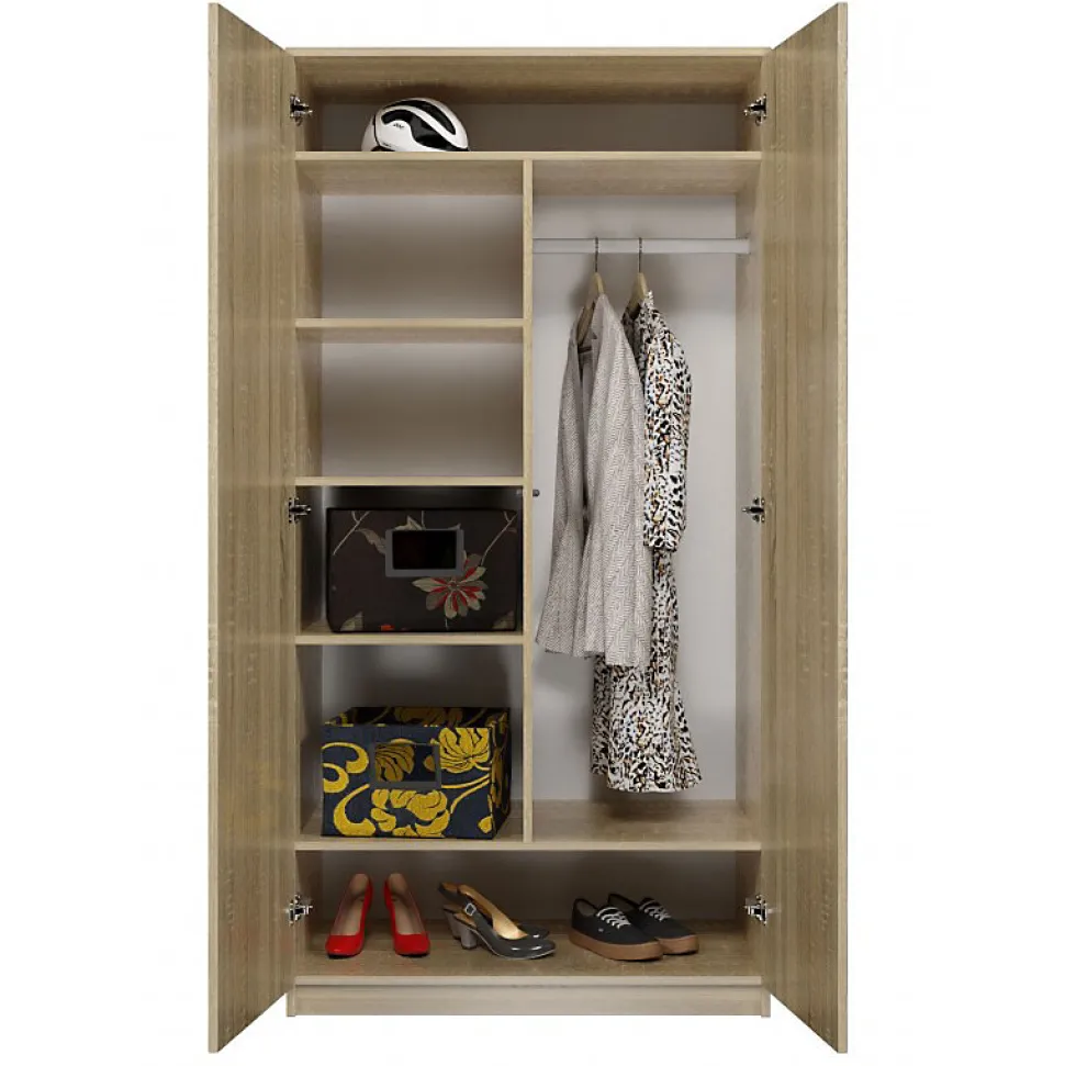 ESME - Armoire double style scandinave chambre à coucher - 90x50x180 - 2 portes - Dressing