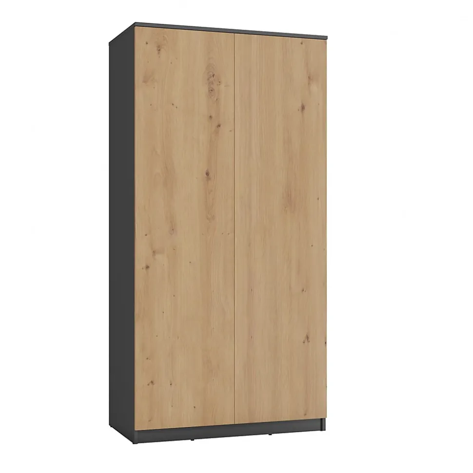 ESME - Armoire double style scandinave chambre à coucher - 90x50x180 - 2 portes - Dressing