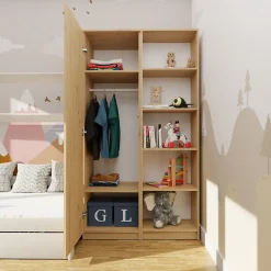 ESME - Armoire simple style scandinave chambre à coucher - 50x50x180 - 1 porte - Dressing