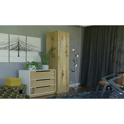 ESME - Armoire simple style scandinave chambre à coucher - 50x50x180 - 1 porte - Dressing