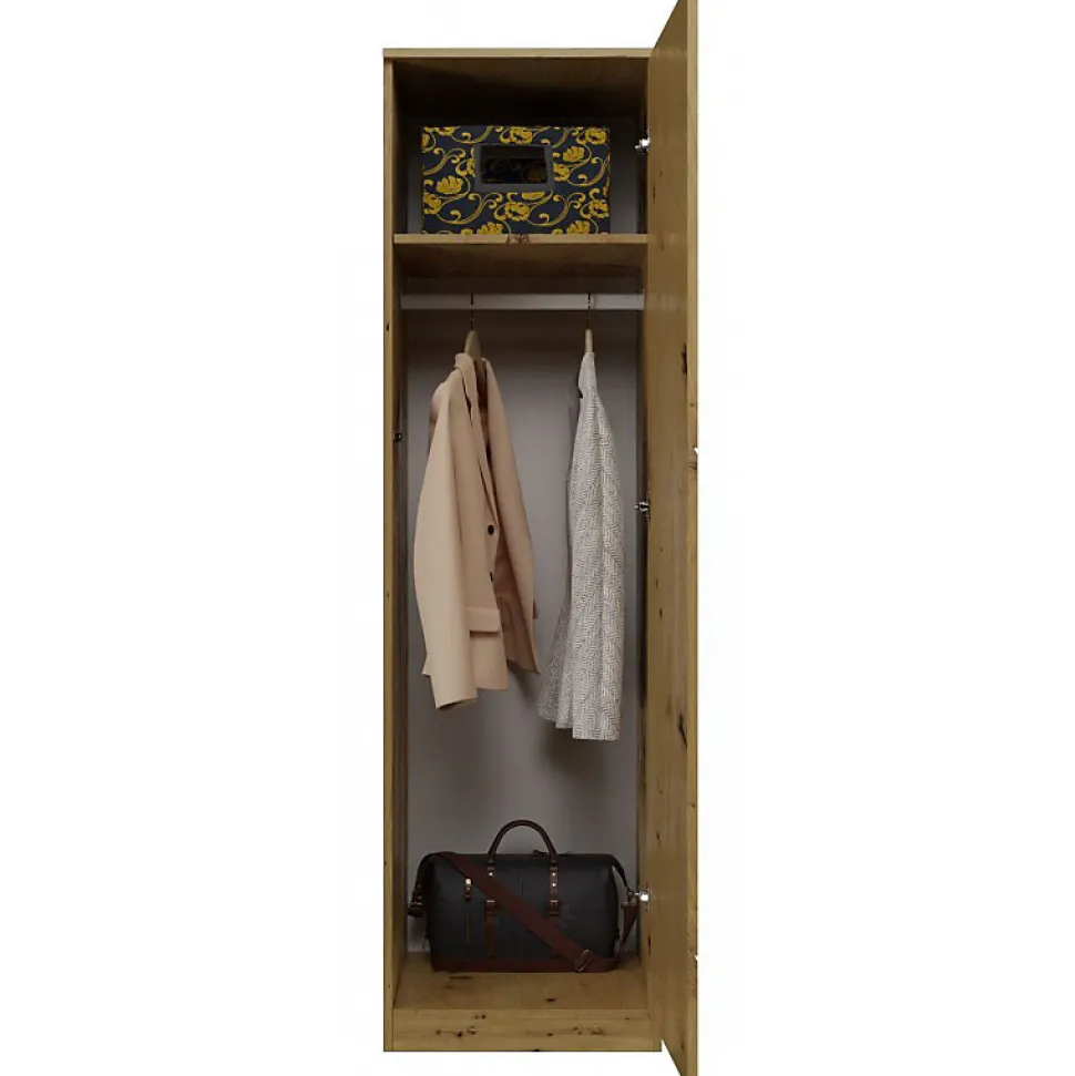 ESME - Armoire simple style scandinave chambre à coucher - 50x50x180 - 1 porte - Dressing