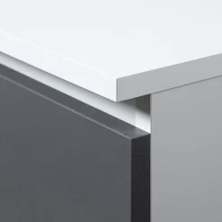 Etagere, 3 tiroirs 2 étagères, blanc, gris graphite, Largeur : 60 cm, Hauteur : 180 cm, Profondeur : 35 cm