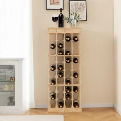 Etagere a Bouteille avec 10 Etages et 40 Emplacements pour Bouteilles Materiaux en Pin Massif Stockage a l Horizontal