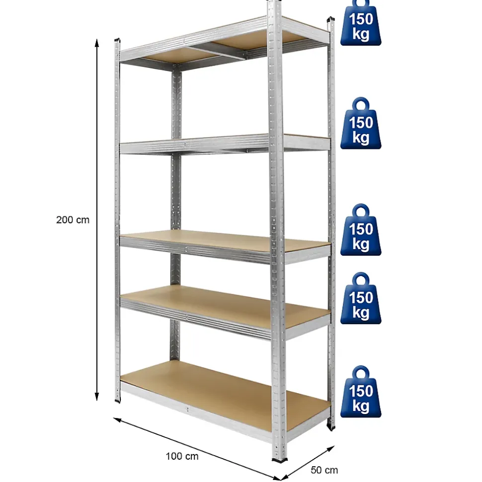 Etagere de Rangement - 200x100x50 cm - Charge lourde jusqu'a 750 kg