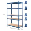 Etagere de Rangement - 200x100x50 cm - Capacite max. 875 kg - 5 Tablettes MDF