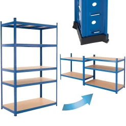 Etagere de Rangement - 200x100x50 cm - Capacite max. 875 kg - 5 Tablettes MDF