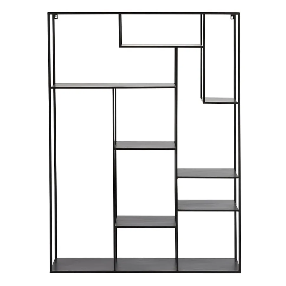 Etagere Planches Inegales Metal Noir