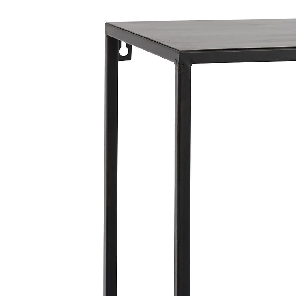 Etagere Planches Inegales Metal Noir