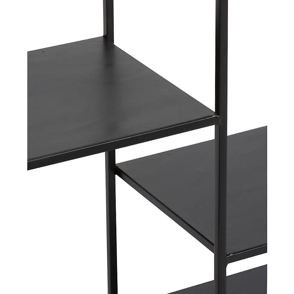 Etagere Planches Inegales Metal Noir