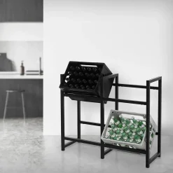 Etagere pour Caisses de Boissons 4 Caisses, 91x31x75,5 cm, Acier