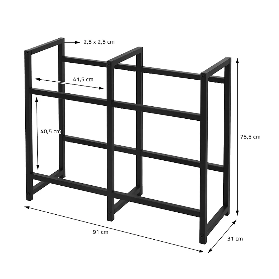 Etagere pour Caisses de Boissons 4 Caisses, 91x31x75,5 cm, Acier