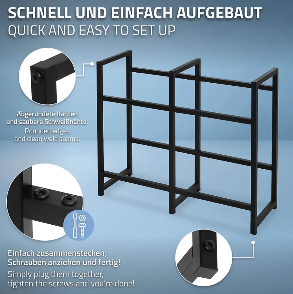 Etagere pour Caisses de Boissons 4 Caisses, 91x31x75,5 cm, Acier