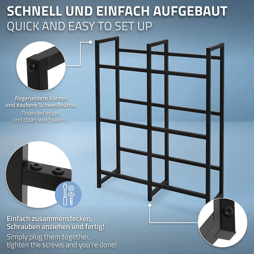 Etagere pour Caisses de Boissons 6 Caisses, 91x31x116,5 cm, Acier