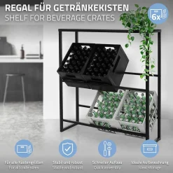 Etagere pour Caisses de Boissons 6-8 Caisses, 100x32x108,5 cm, Metal