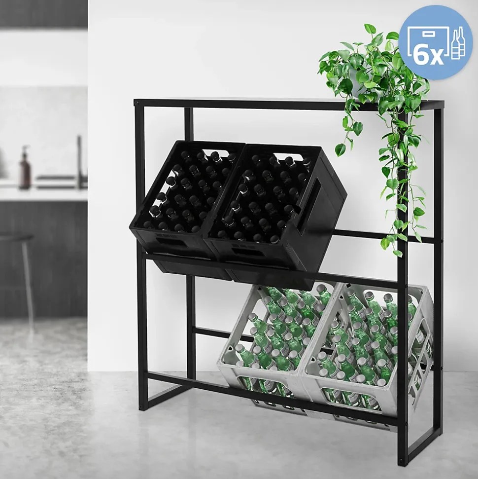 Etagere pour Caisses de Boissons 6-8 Caisses, 100x32x108,5 cm, Metal