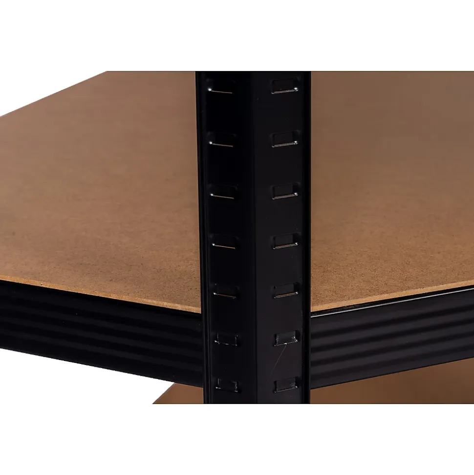 Etagere Reglable de Rangement d'Angle a 5 Niveaux CATTERHOUSE Hans Plus 70x40x180 cm Charge Lourde 875 Kg Cadre Acier Noir