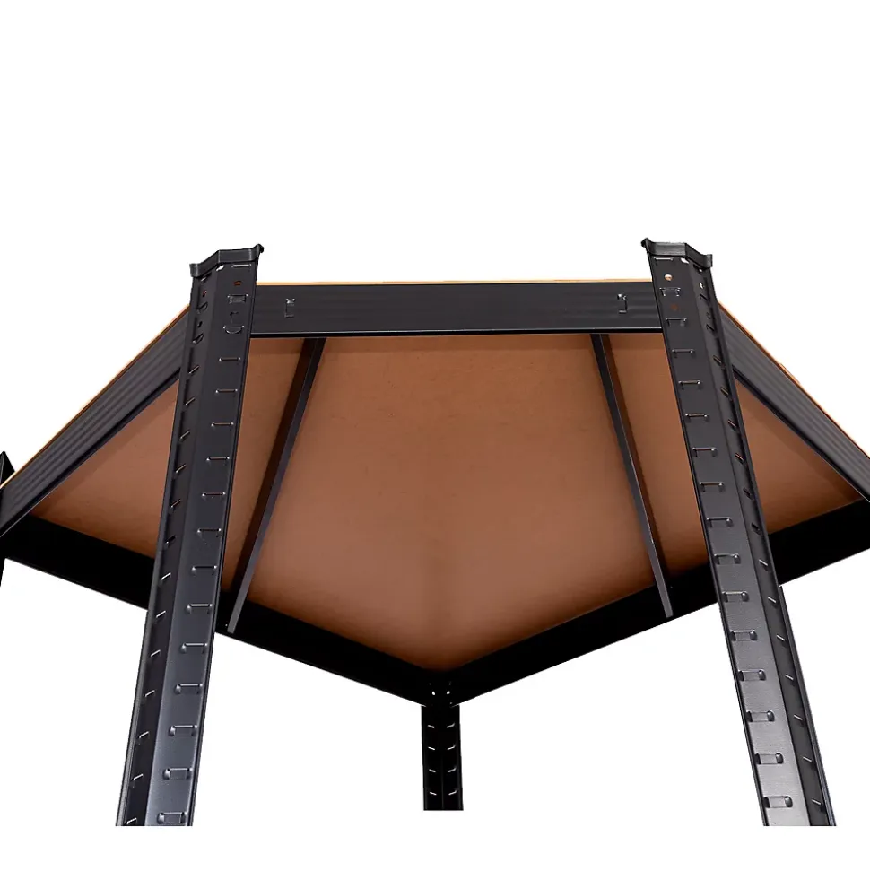 Etagere Reglable de Rangement d'Angle a 5 Niveaux CATTERHOUSE Hans Plus 70x40x180 cm Charge Lourde 875 Kg Cadre Acier Noir