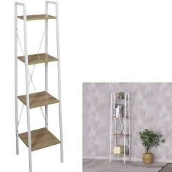 Etagère à 4 planches en bois et métal