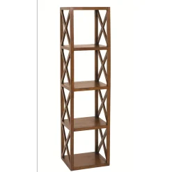 Etagère 4 cases croisillons en mindi