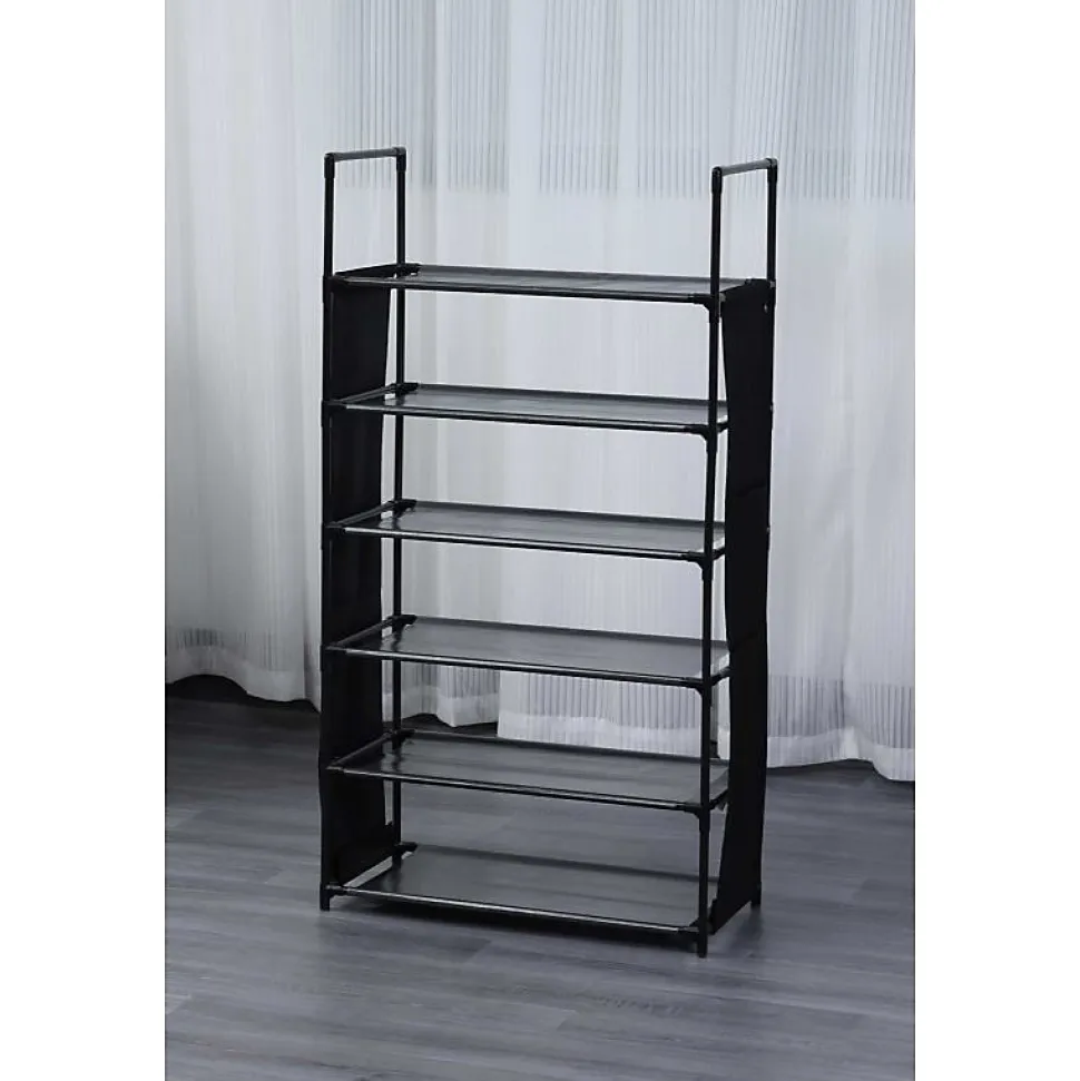 Etagère à chaussure à 6 niveaux Noir Herzberg HG03329-BLK