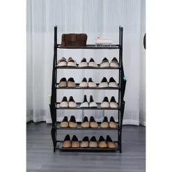 Etagère à chaussure à 6 niveaux Noir Herzberg HG03329-BLK
