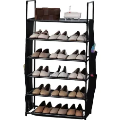 Etagère à chaussure à 6 niveaux Noir Herzberg HG03329-BLK
