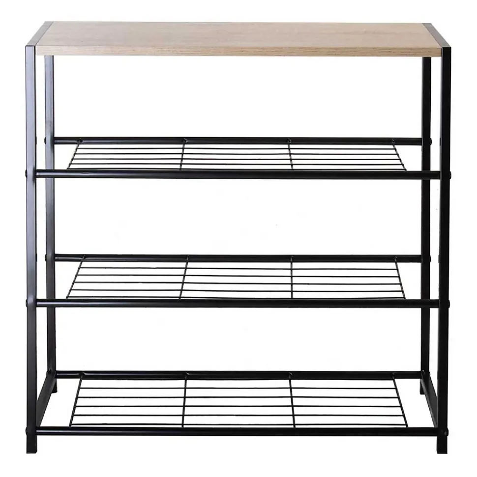 Etagère à chaussures 4 niveaux en acier - LEXIE