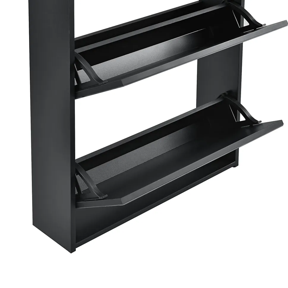 Etagère à Chaussures Vogar Miroir 67 x 63 x 17 cm Noir en.casa