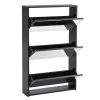 Etagère à Chaussures Vogar Miroir 103 x 63 x 17 cm Noir en.casa