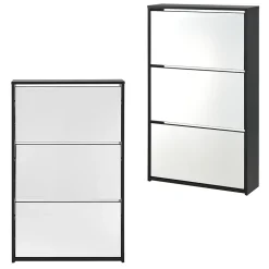 Etagère à Chaussures Vogar Miroir 103 x 63 x 17 cm Noir en.casa