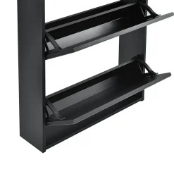 Etagère à Chaussures Vogar Miroir 103 x 63 x 17 cm Noir en.casa