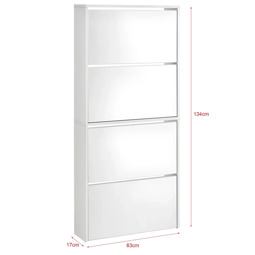 Etagère à Chaussures Vogar Miroir 134 x 63 x 17 cm Banc en.casa