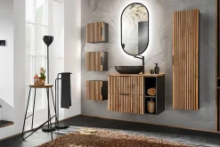 Etagère - extension de salle de bain suspendue XILO NOIR 20 cm