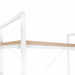 Etagère 5 niveaux DETROIT design industriel bois et métal blanc 170 cm