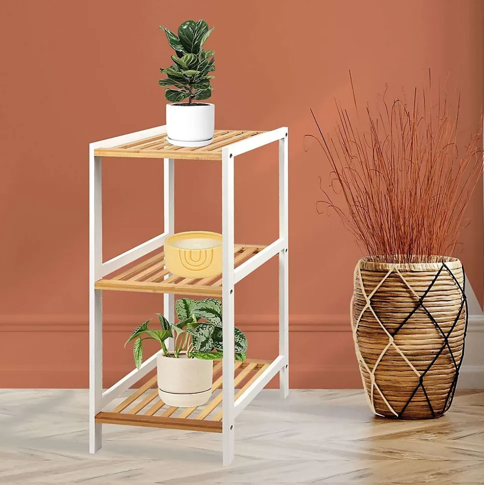 Etagère 3 niveaux en bois - Marron et banc