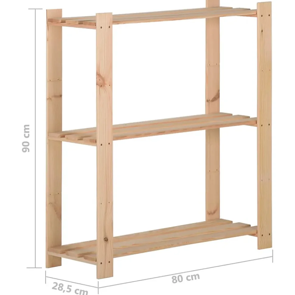 etagère 3 niveaux stockage 80 bois Helloshop26
