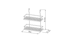 Etagère à suspendre GoodHome Datil, 2 niveaux