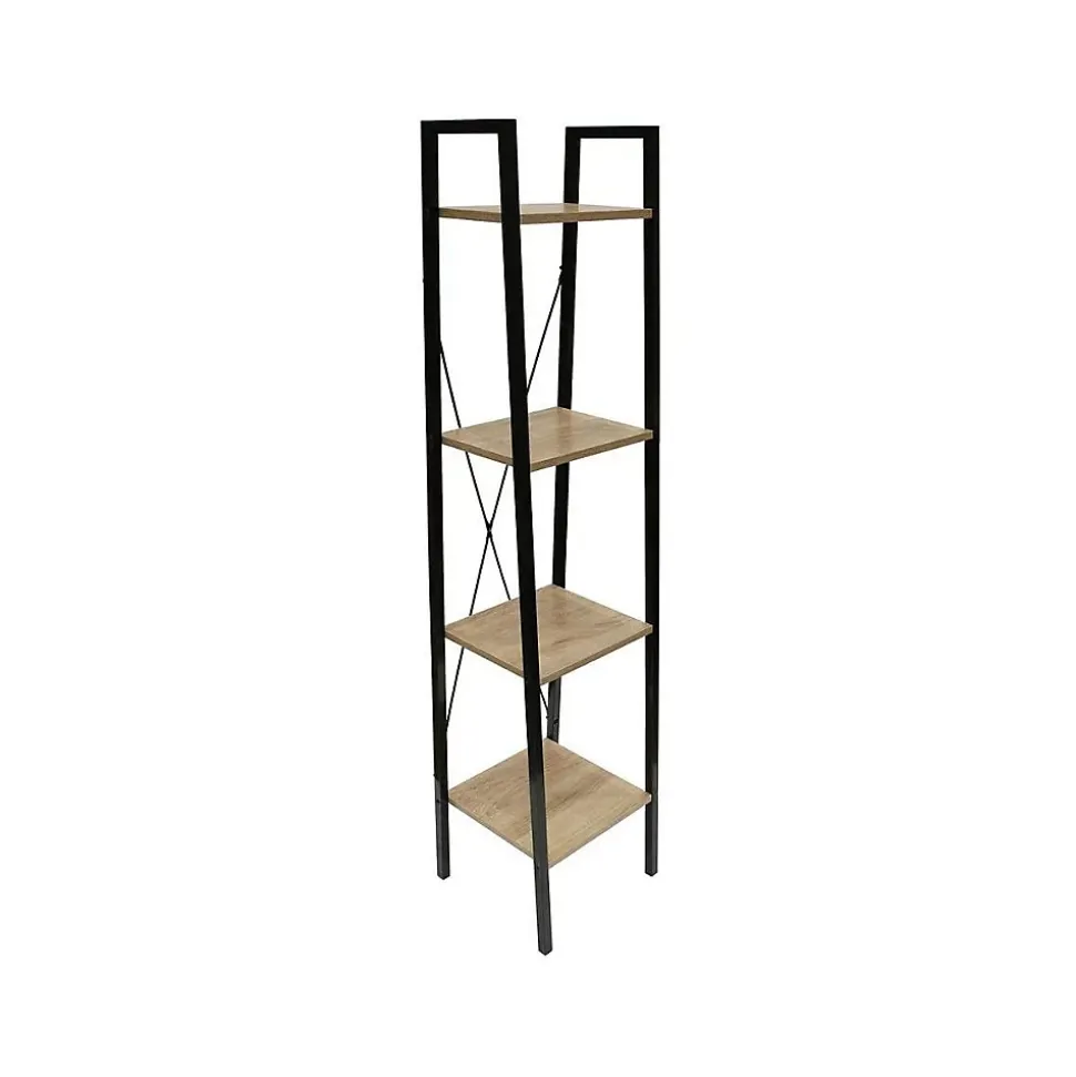 Etagère 4 tablettes en bois et métal Savannah 34 cm